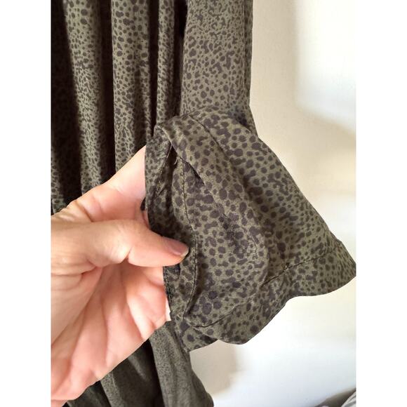 Rails Jasmine Speckled Long Sleeve Mini Dress Green Black Medium Small - Picture 8 of 12